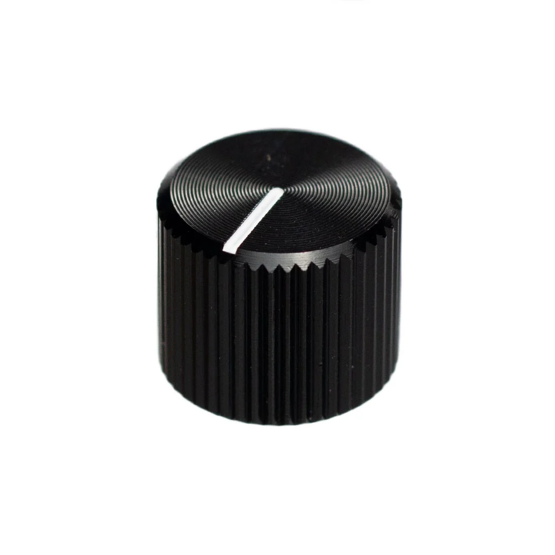Black Aluminum 1/4" Smooth Shaft Guitar Pedal Knob