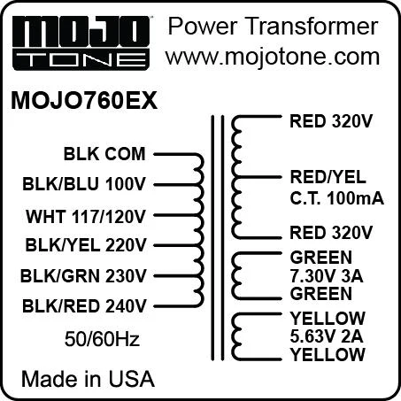 Blackface Princeton/Champ Power Transformer 125P1B - Image 2
