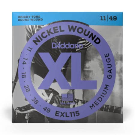 D'Addario EXL115-3D Nickel Wound Electric Guitar Strings, 3 Sets, Medium/Blues-Jazz Rock, 11-49, 3 Sets