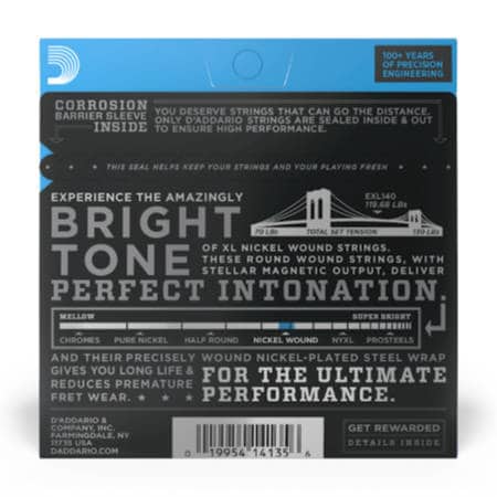 D'Addario EXL140-3D Nickel Wound Electric Guitar Strings, Light Top/Heavy Bottom, 10-52, 3 sets - Image 2