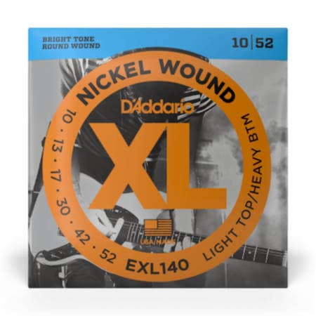 D'Addario EXL140 Nickel Wound Electric Guitar Strings, Light Top/Heavy Bottom, 10-52
