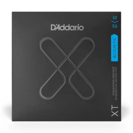 D'Addario XTAPB1253 XT Phosphor Bronze Acoustic Guitar Strings, Light, 12-53, 3 Sets
