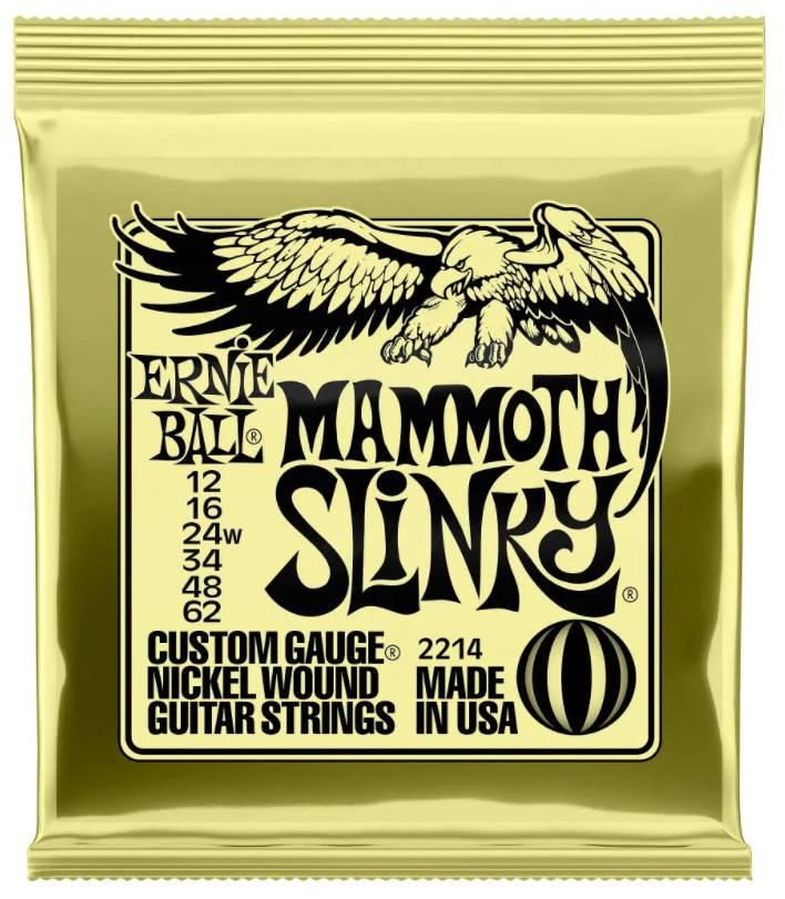 Ernie Ball Mammoth Slinky Nickel Wound Electric Guitar Strings - 12-62