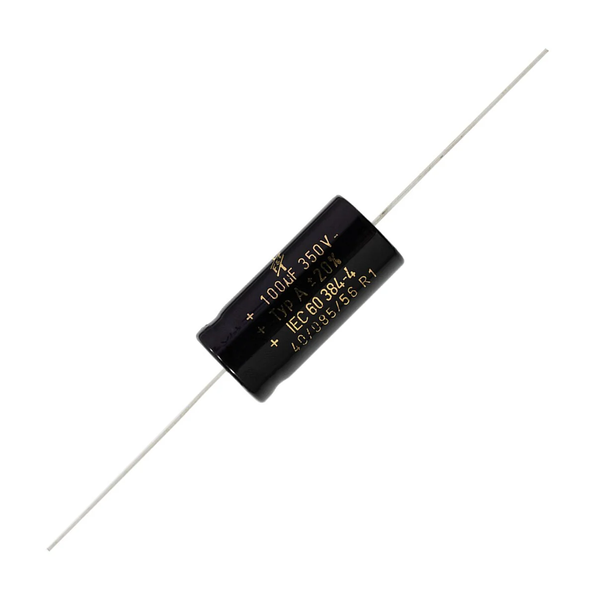 F&T Mersen 100uF 350V Axial Style Electrolytic Capacitor