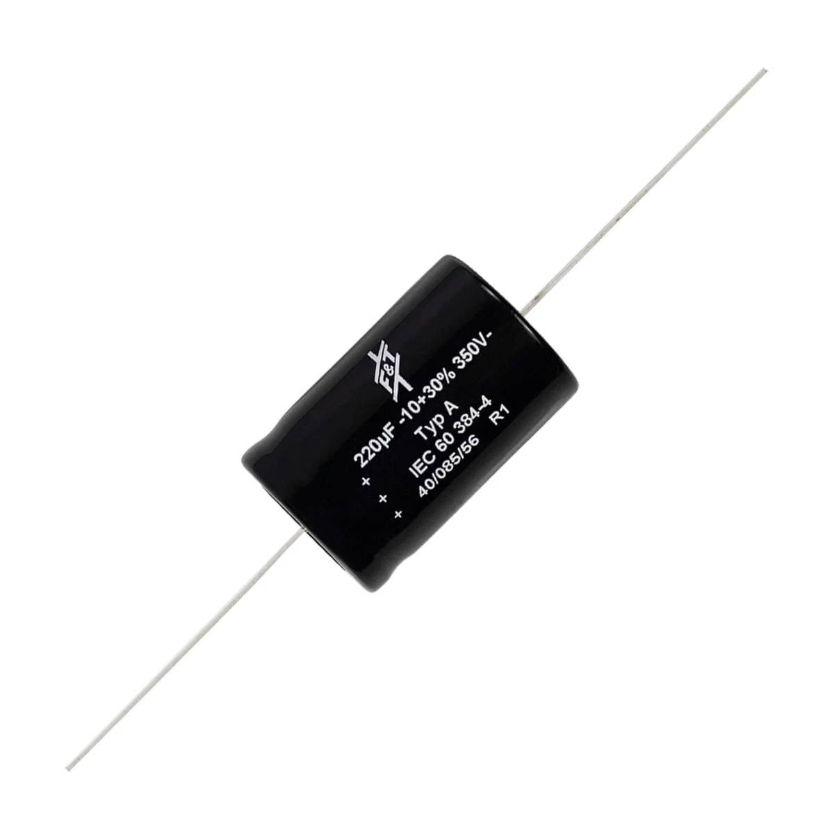 F&T Mersen 220uF 350V Axial Style Electrolytic Capacitor