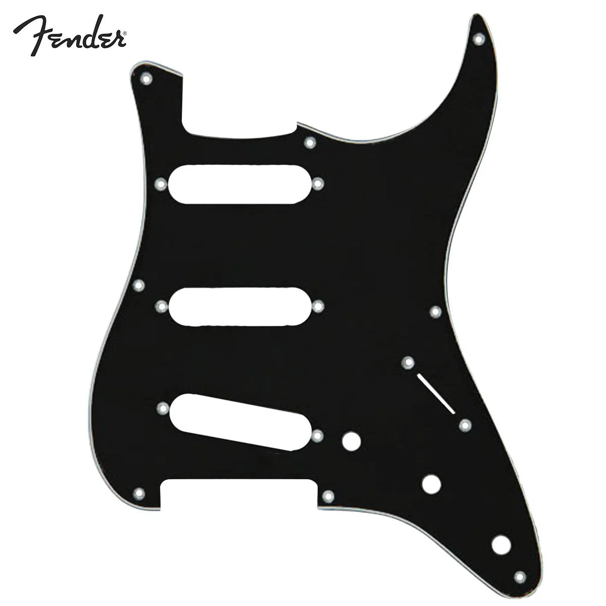Fender Standard Stratocaster Guitar Pickguard '57 Black 8 Hole 3 Ply S/S/S