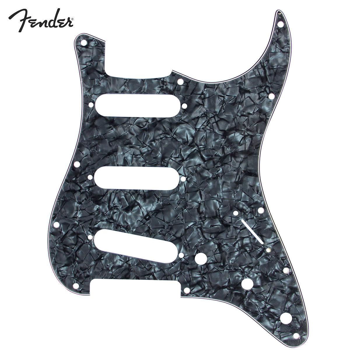 Fender Standard Stratocaster Guitar Pickguard Black Pearl 11 Hole 4 Ply S/S/S