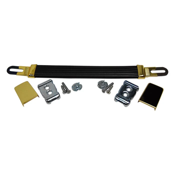 Marshall Style Black Plastic Strap Handle with Gold End Caps
