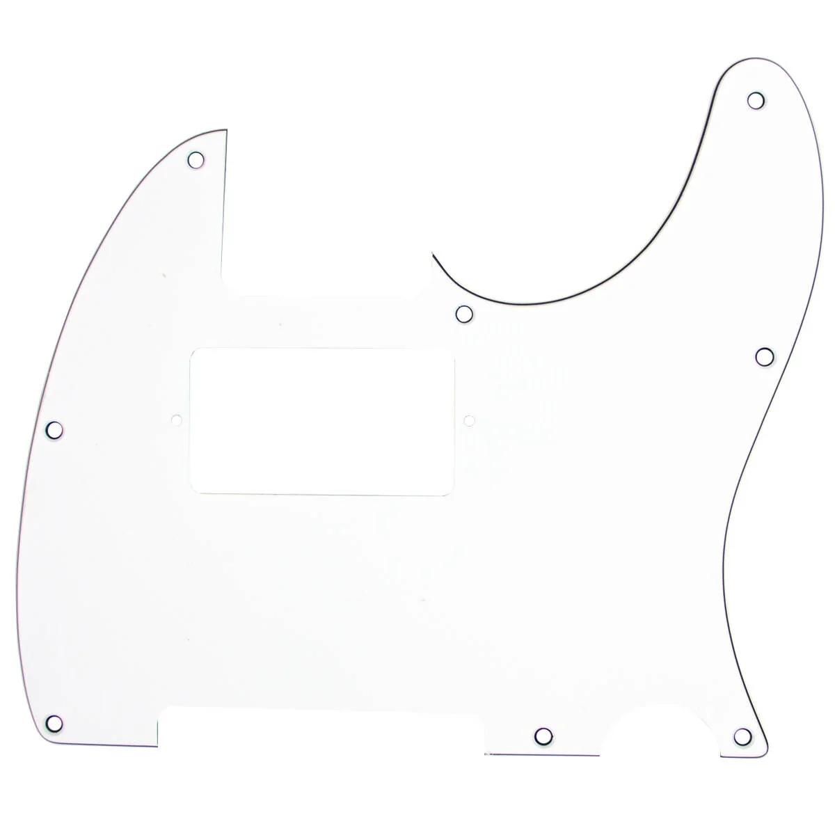 Mojotone Electric Guitar Humbucker Cutout Pickguard for Tele 8 Hole White 3-Ply