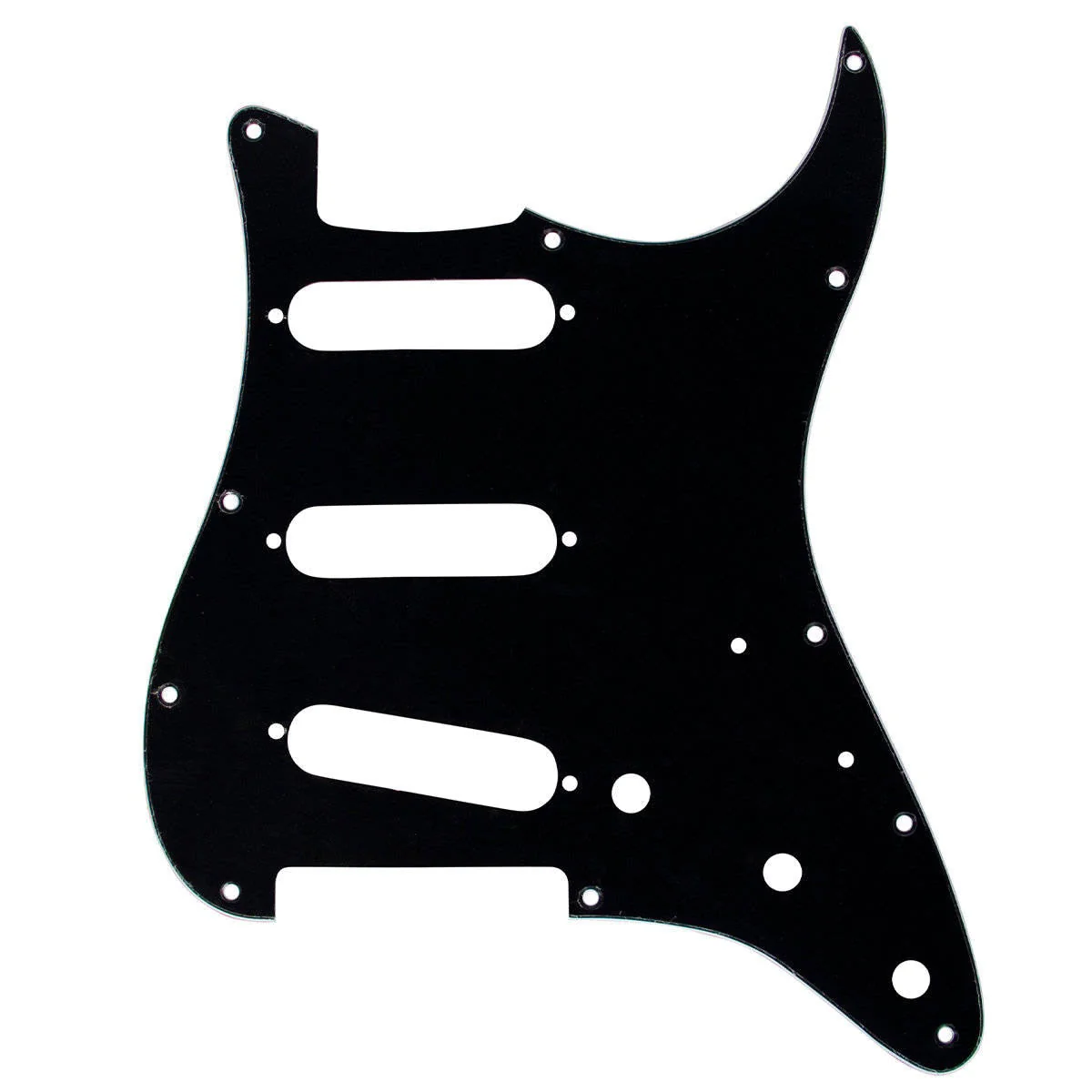 Mojotone Electric Guitar Pickguard for American Strat SSS Gloss Black 3 Ply