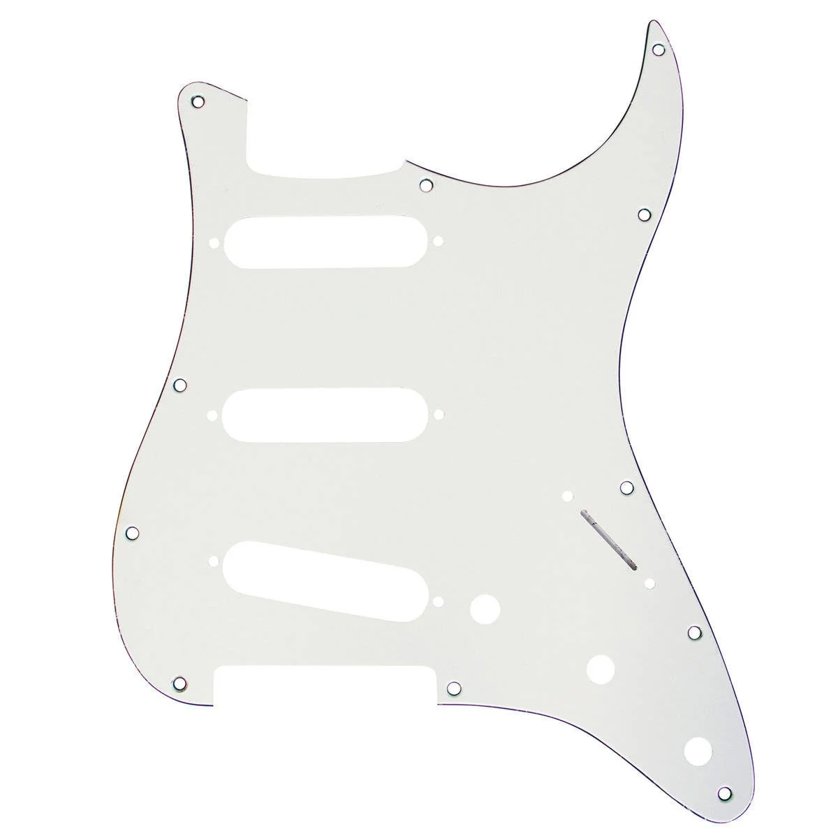 Mojotone Electric Guitar Pickguard for American Strat SSS Gloss White 3 Ply