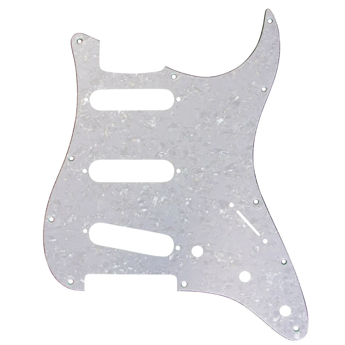 Mojotone Electric Guitar Pickguard for American Strat SSS White Pearl 3 Ply