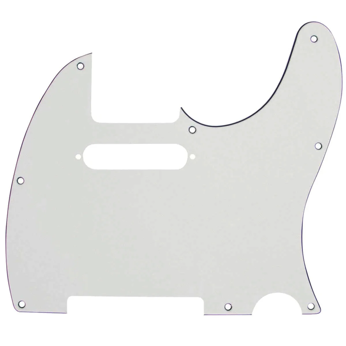 Mojotone Electric Guitar Pickguard for Tele 8 Hole White 3-Ply
