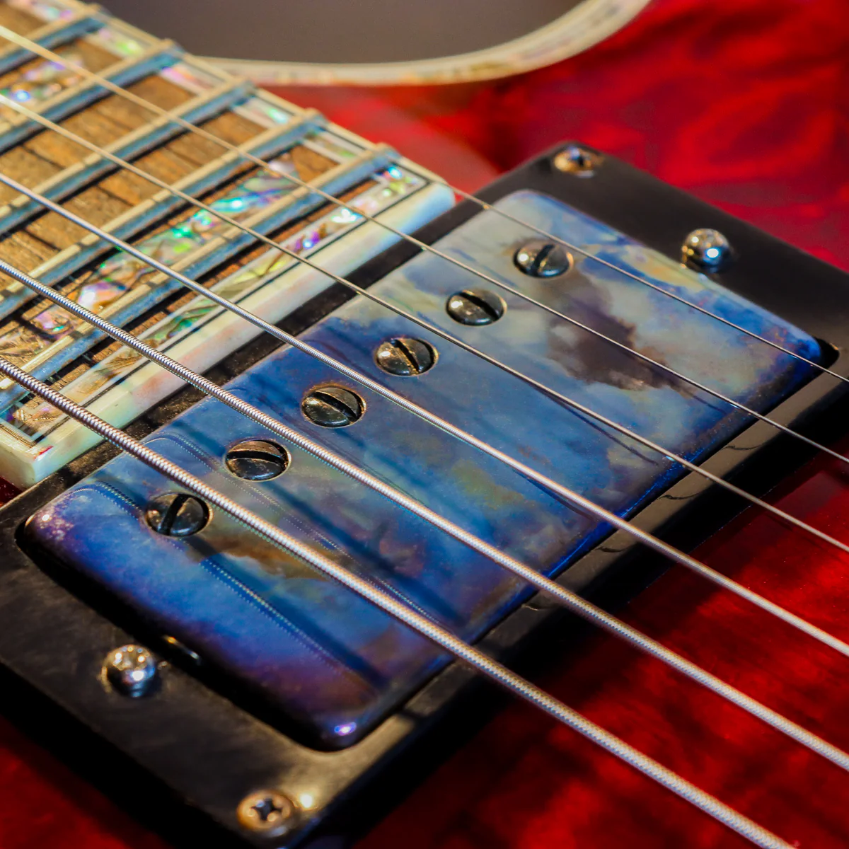 Mojotone Nebula F-Spaced Humbucker Pickup Cover and Polepiece Set - Image 3