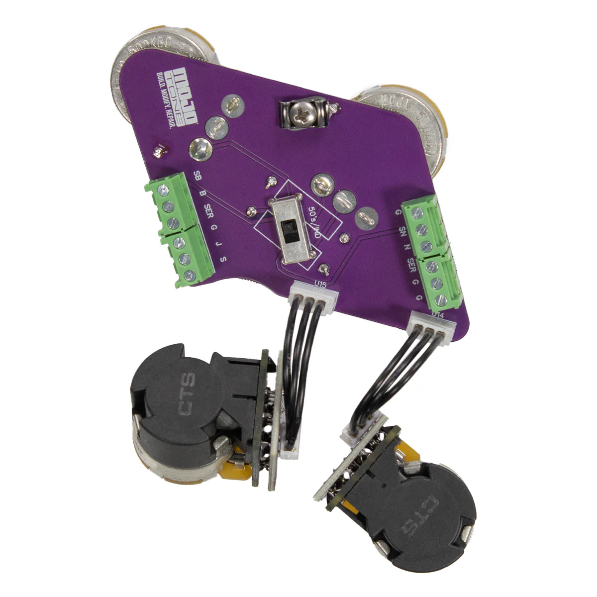 Solderless Convertible Les Paul Guitar Wiring Harness with Push-pull (Long Shaft) - Image 2