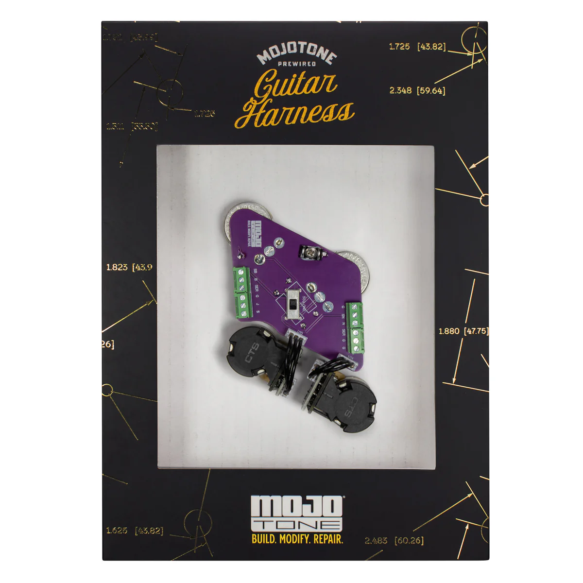 Solderless Convertible Les Paul Guitar Wiring Harness with Push-pull (Short Shaft)