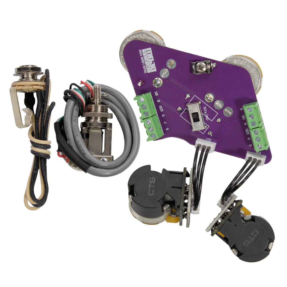 Solderless Convertible Les Paul Guitar Wiring Harness with Push-pull (Short Shaft) - Image 4