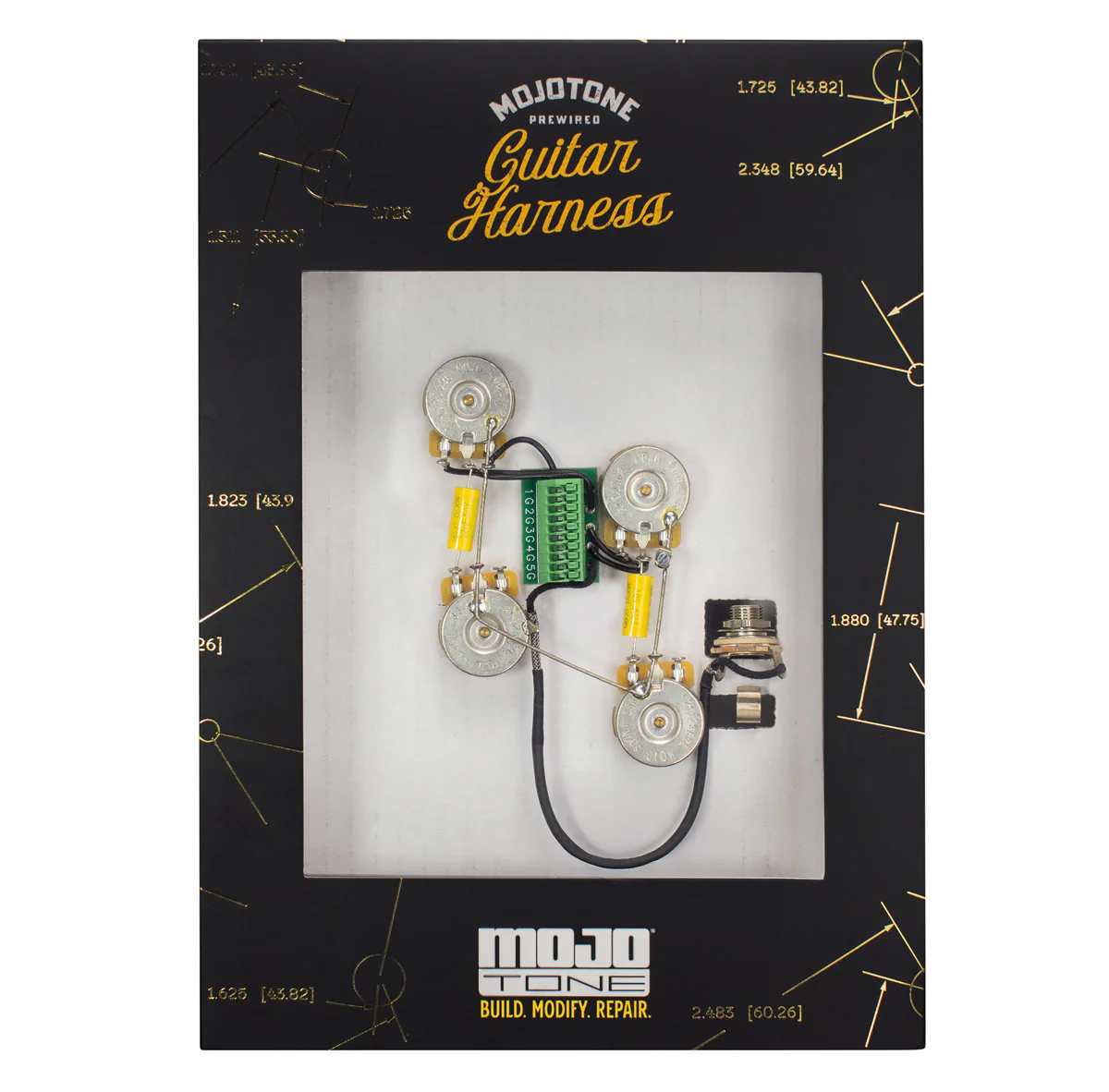 Solderless Les Paul Guitar Wiring Harness (Long Shaft)