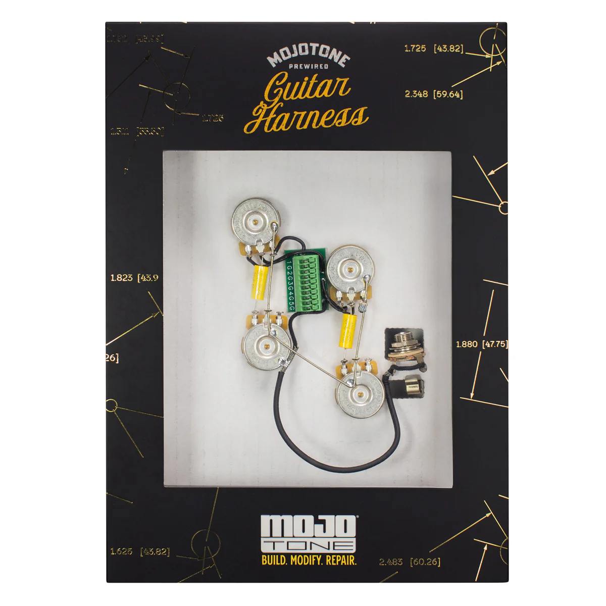 Solderless Les Paul Guitar Wiring Harness (Short Shaft)