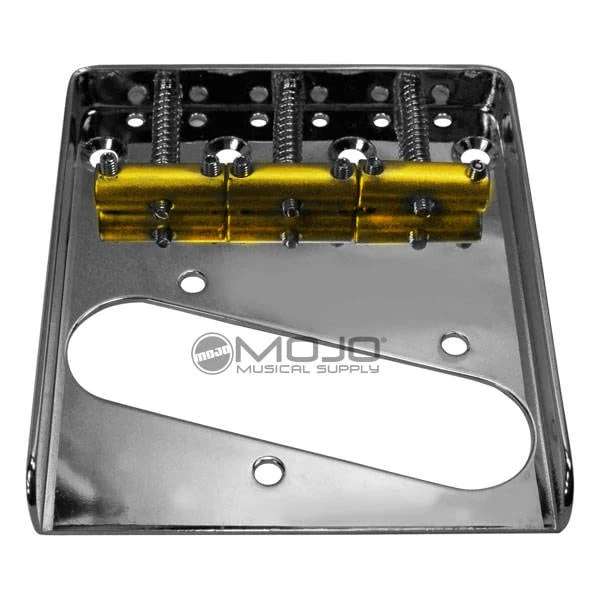 Vintage Tele 3-Brass Saddle Bridge (Chrome)